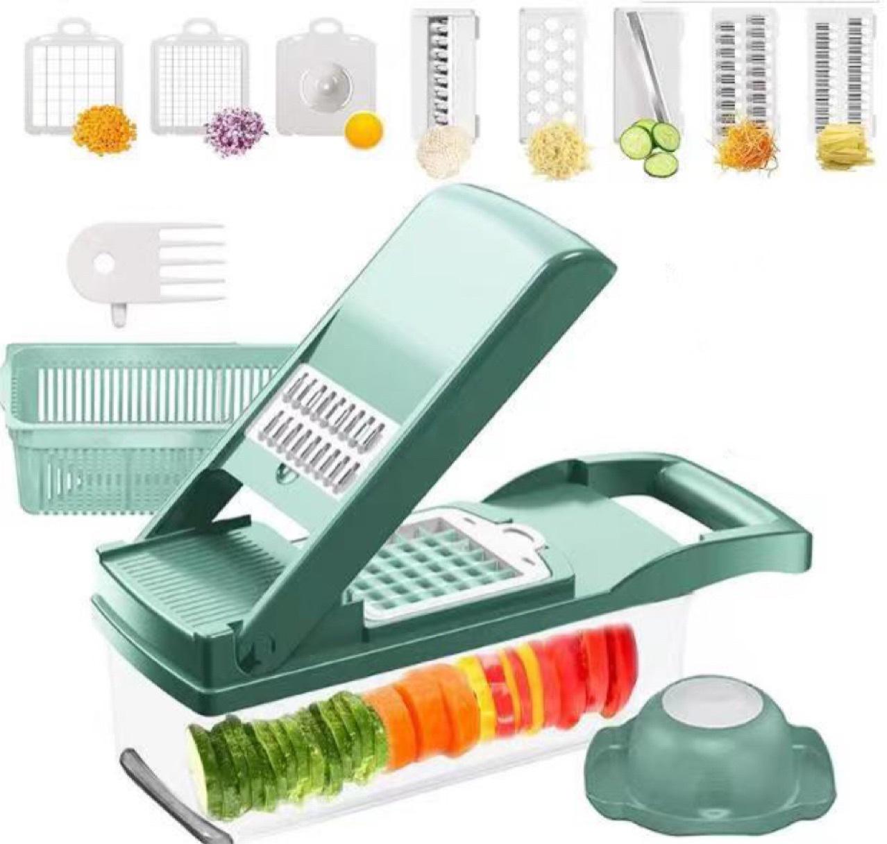 Experience culinary mastery with our 12 In 1 Manual Vegetable Slicer. From zoodles to garnishes, explore endless possibilities. Elevate your kitchen today